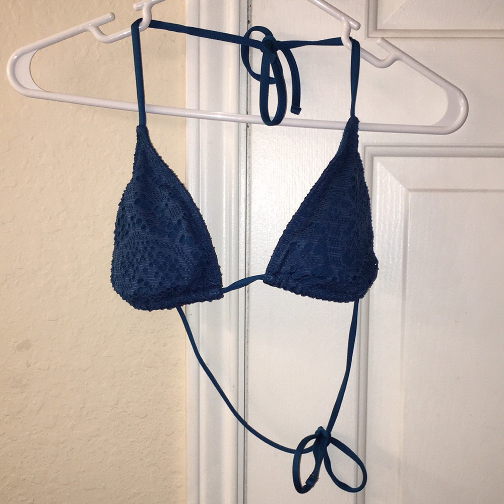 Blue Triangle Bikini Top